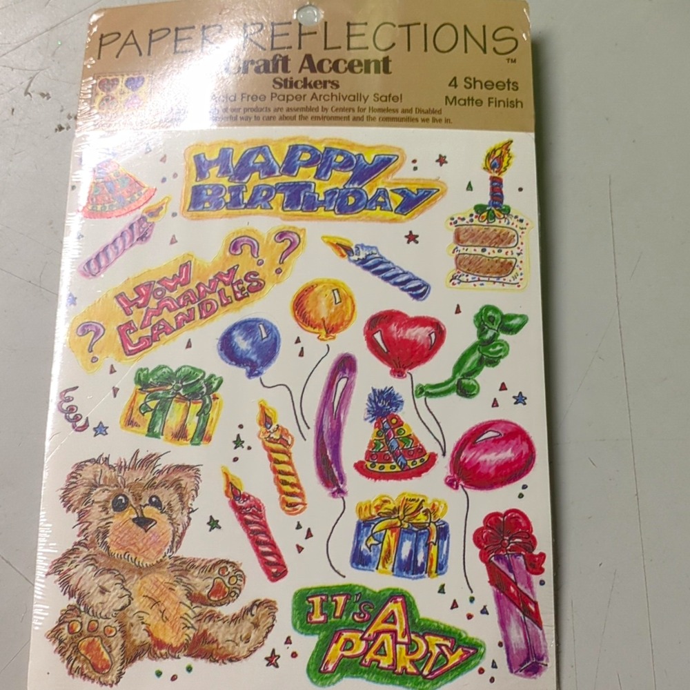 Paper Reflections Birthday & Occasions Stickers 4 Sheets Matte Finish